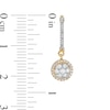 Thumbnail Image 2 of 1/3 CT. T.W. Composite Diamond Frame Drop Huggie Hoop Earrings in 10K Gold