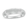 1/10 CT. T.W. Diamond Double Row Wedding Band in Sterling Silver
