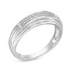 1/10 CT. T.W. Diamond Double Row Wedding Band in Sterling Silver