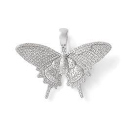 1/5 CT. T.W. Diamond Butterfly Necklace Charm in Sterling Silver