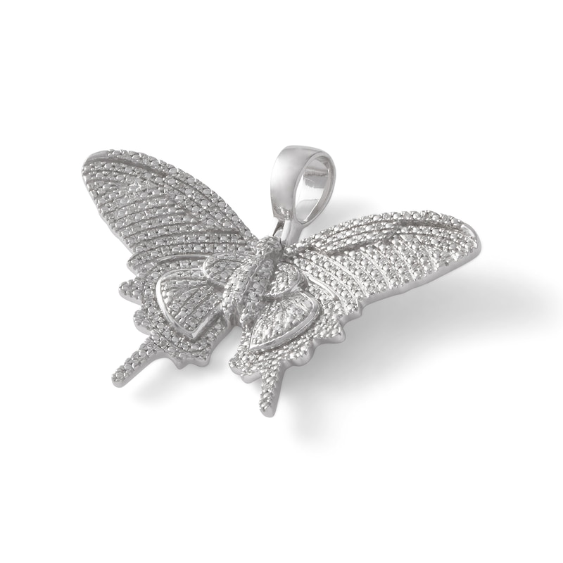 1/5 CT. T.W. Diamond Butterfly Necklace Charm in Sterling Silver