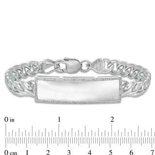 1/5 CT. T.W. Diamond Edge ID Bracelet in Sterling Silver - 8.5"