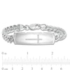 Thumbnail Image 3 of 1/20 CT. T.W. Diamond Cross ID Bracelet in Sterling Silver - 8.5"