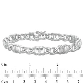 1/10 CT. T.W. Diamond Collar Station Bracelet in Sterling Silver - 8.25"