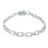 Thumbnail Image 1 of Sterling Silver 1/10 CT. T.W. Diamond "XO" Bracelet - 7.5"