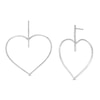 Thumbnail Image 1 of Sterling Silver 1/15 CT. T.W. Diamond Stick with Heart Drop Earrings