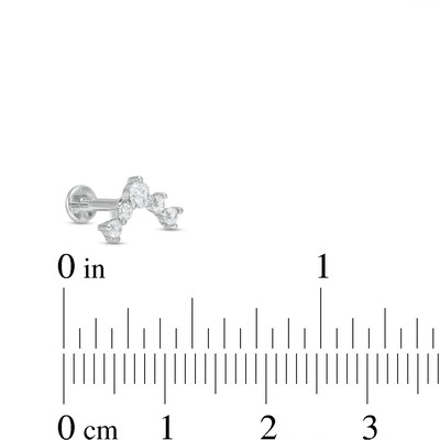 016 Gauge Cubic Zirconia Crawler-Style Cartilage Barbell Set in Stainless Steel and Rose Ion-Plate