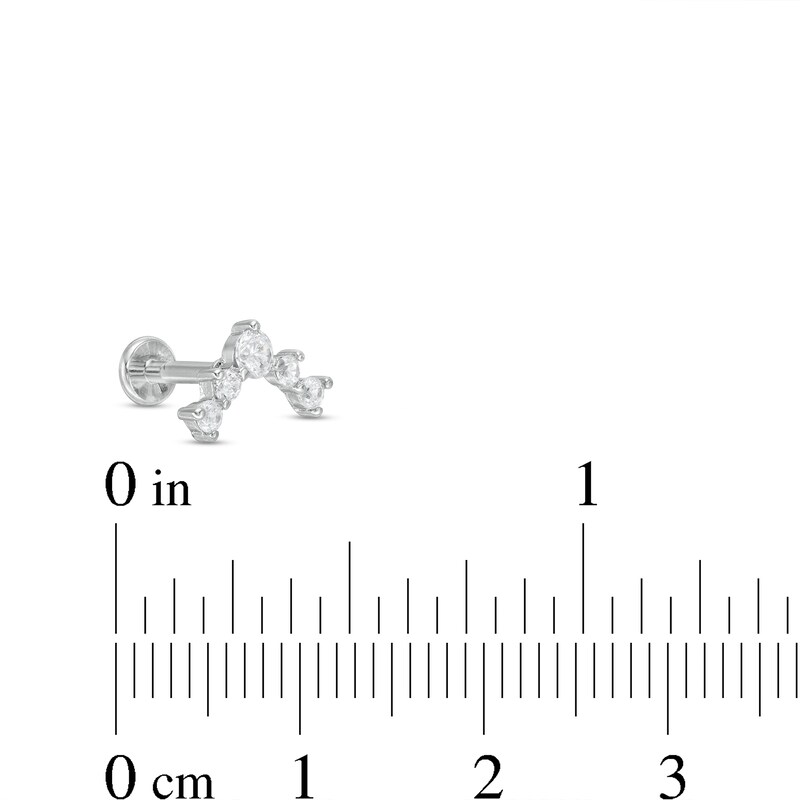 016 Gauge Cubic Zirconia Crawler-Style Cartilage Barbell Set in Stainless Steel and Rose Ion-Plate