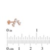 016 Gauge Cubic Zirconia Crawler-Style Cartilage Barbell Set in Stainless Steel and Rose Ion-Plate