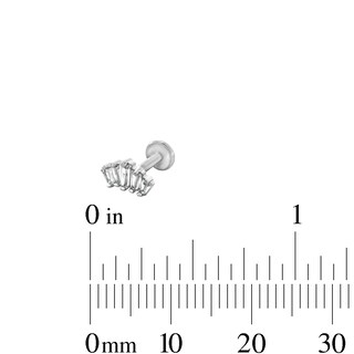 Solid and Tube Stainless Steel CZ Multi-Shape Stud Set - 16G