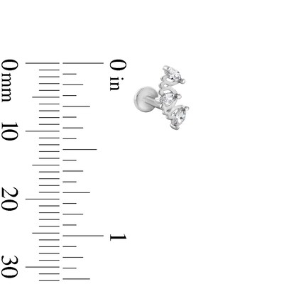 Solid and Tube Stainless Steel CZ Multi-Shape Stud Set - 16G