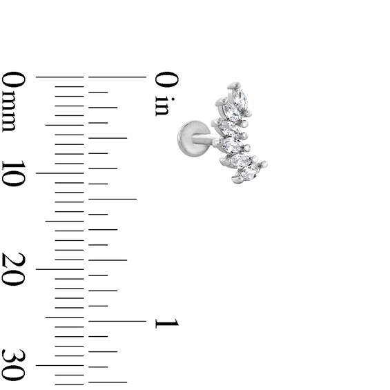 Solid and Tube Stainless Steel CZ Multi-Shape Stud Set - 16G