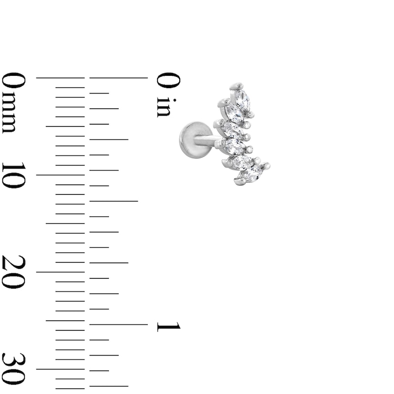 Main Image 8 of Solid and Tube Stainless Steel CZ Multi-Shape Stud Set - 16G