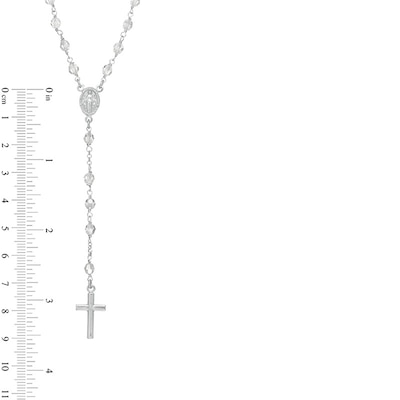Sterling Silver Crystal Beaded Rosary Chain - 22"