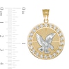 Thumbnail Image 2 of Cubic Zirconia Eagle Frame Medallion Necklace Charm in 10K Two-Tone Gold