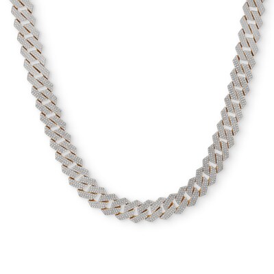 14K Gold Plated 1 CT. T.W. Diamond Angular Curb Link Necklace