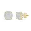 Thumbnail Image 1 of 10K Solid 3/4 CT. T.W. Diamond Square Studs