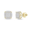 Thumbnail Image 0 of 10K Solid 3/4 CT. T.W. Diamond Square Studs