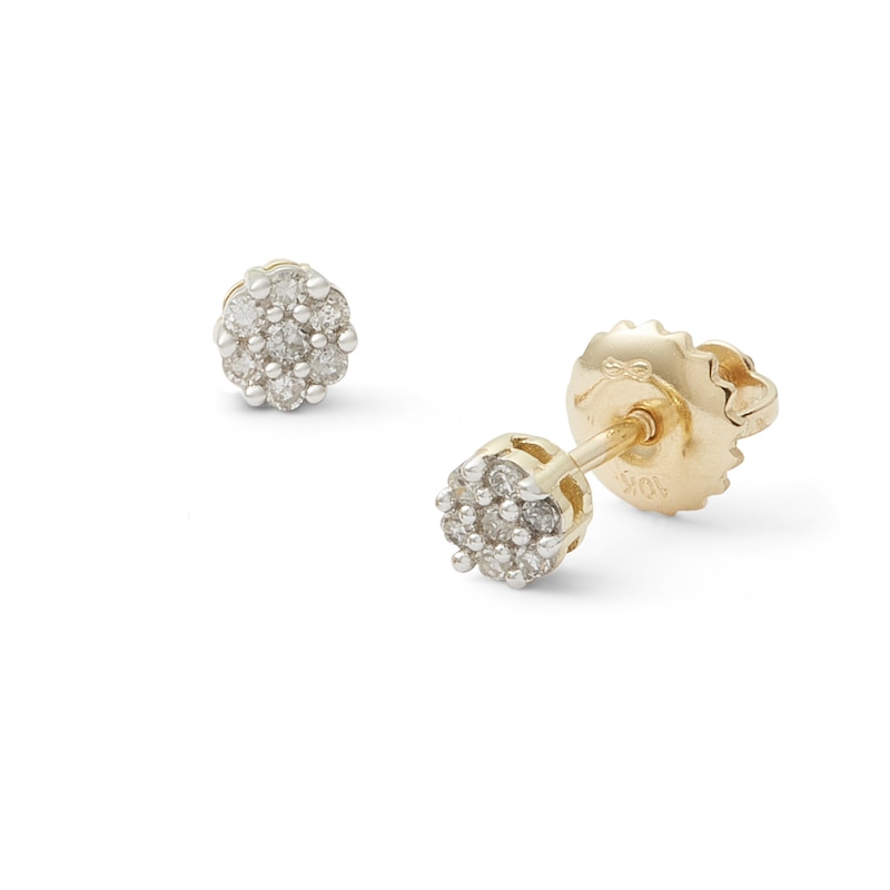 1/15 CT. T.W. Composite Diamond Flower Stud Earrings in 10K Gold