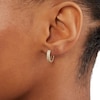 Thumbnail Image 2 of 1/5 CT. T.W. Diamond Triple Row Huggie Hoop Earrings in 10K Gold