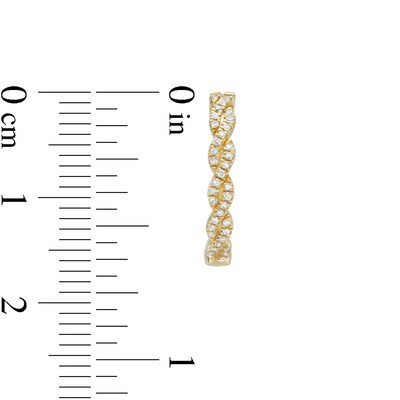 1/6 CT. T.W. Diamond Braid Hoop Earrings in 10K Gold