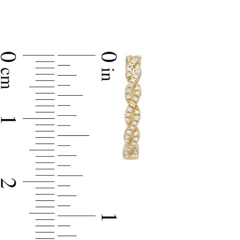 1/6 CT. T.W. Diamond Braid Hoop Earrings in 10K Gold