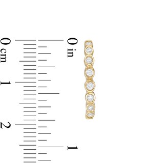 1/3 CT. T.W. Diamond Bezel-Set Hoop Earrings in 10K Gold
