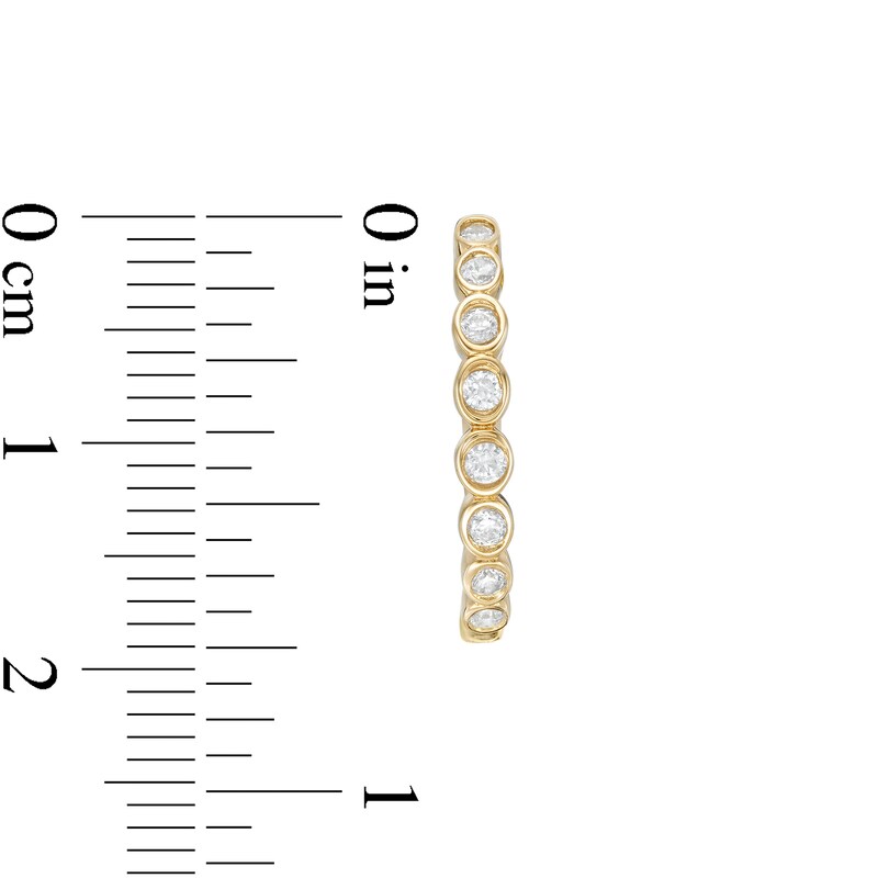 1/3 CT. T.W. Diamond Bezel-Set Hoop Earrings in 10K Gold