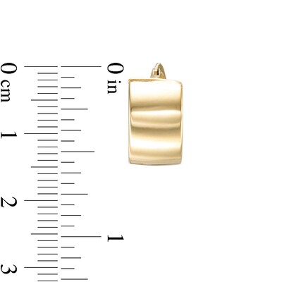 10mm Polished Wide Huggie Hoop Earrings in 10K Gold Tube