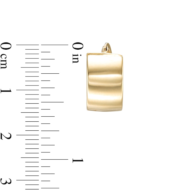 10mm Polished Wide Huggie Hoop Earrings in 10K Gold Tube