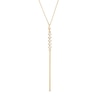 Thumbnail Image 0 of Cubic Zirconia Vertical Bar Drop Y-Necklace in 10K Solid Rolo and Sheet Gold - 16.5"