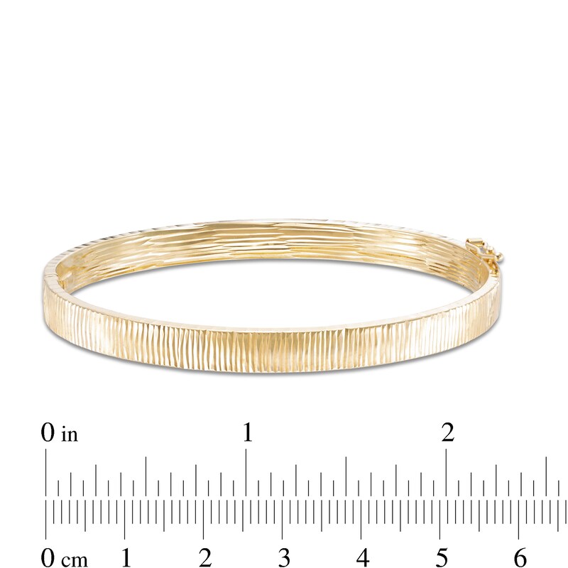 Main Image 2 of Diamond-Cut Bangle in 10K Gold Bonded Sterling Silver - 7.5"