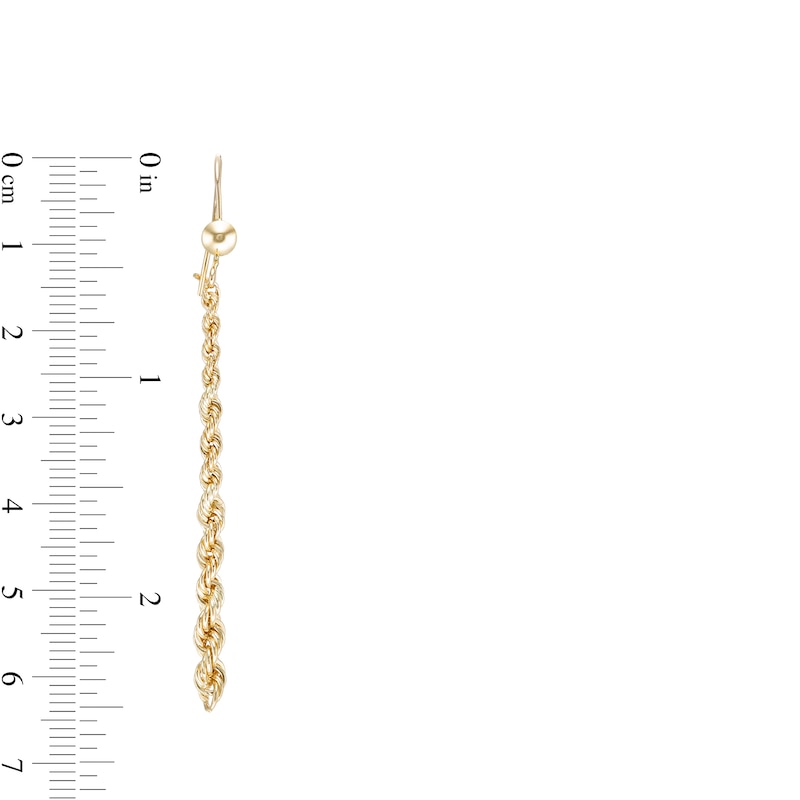 Main Image 2 of Rope Dangle Drop Earrings in 10K Gold