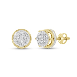 1/10 CT. T.W. Composite Diamond Crown Profile Stud Earrings in 10K Gold