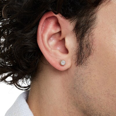 1/10 CT. T.W. Composite Diamond Crown Profile Stud Earrings in 10K Gold