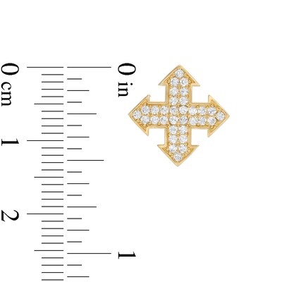 Men's Cubic Zirconia Arrow Stud Earrings in 10K Gold