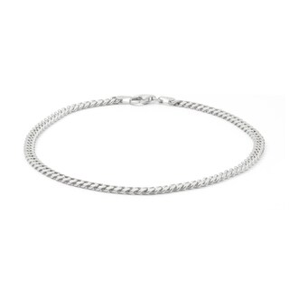 Solid Sterling Silver Cuban Curb Chain Anklet