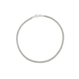 Solid Sterling Silver Cuban Curb Chain Anklet