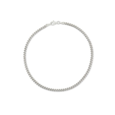 Solid Sterling Silver Cuban Curb Chain Anklet