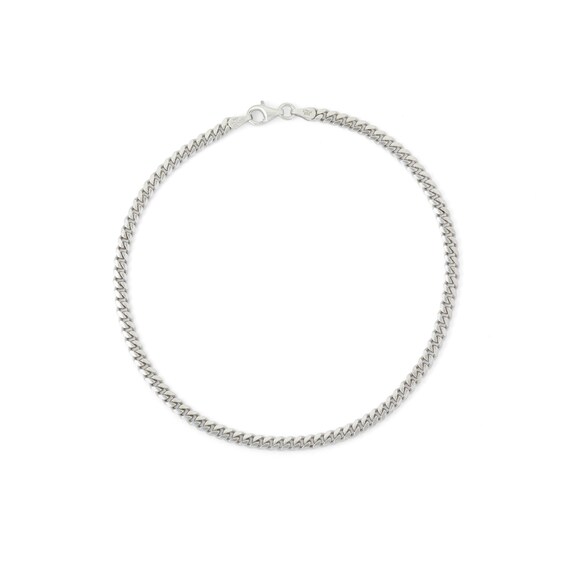 Solid Sterling Silver Cuban Curb Chain Anklet