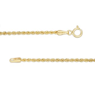 012 Gauge Hollow Rope Chain and Bead Tassel Drop Necklace in 10K Gold