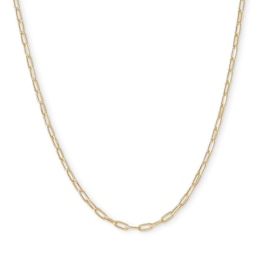 060 Gauge Paper Clip Chain Necklace in 10K Semi-Solid Gold - 18&quot;
