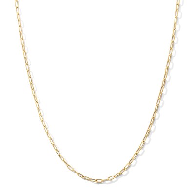 10K Semi-Solid Gold Paper Clip Chain - 18"