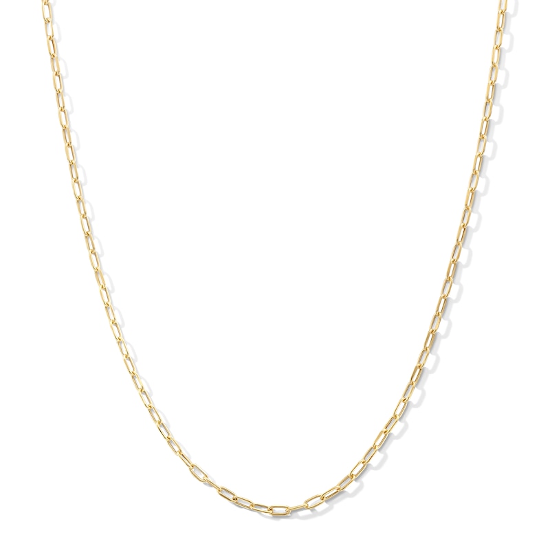 2.2mm Paper Clip Chain Necklace in 10K Semi-Solid Gold - 18"