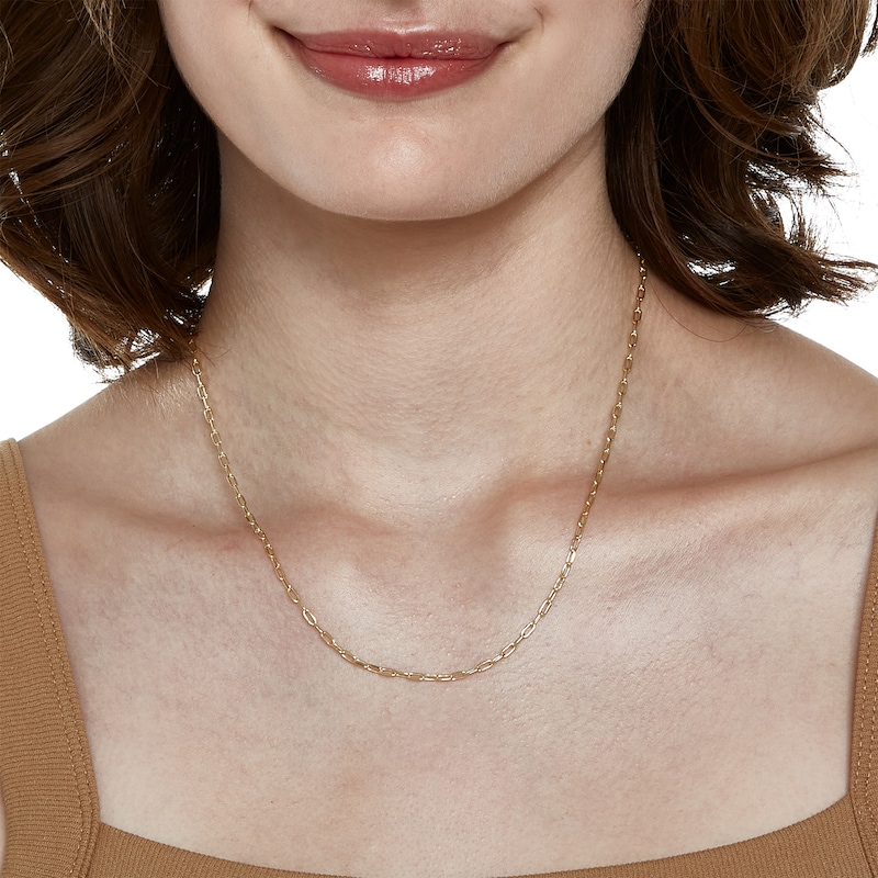 2.2mm Paper Clip Chain Necklace in 10K Semi-Solid Gold - 18"