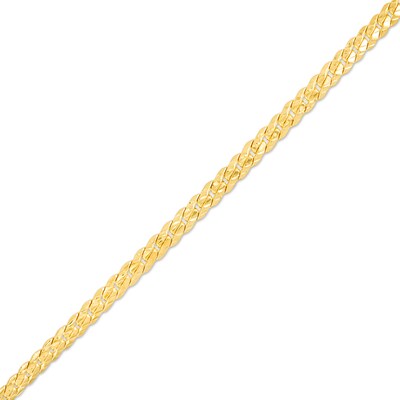 Diamond-Cut 100 Gauge Hollow Tight Curb Chain Bracelet in 10K Gold - 7.25"