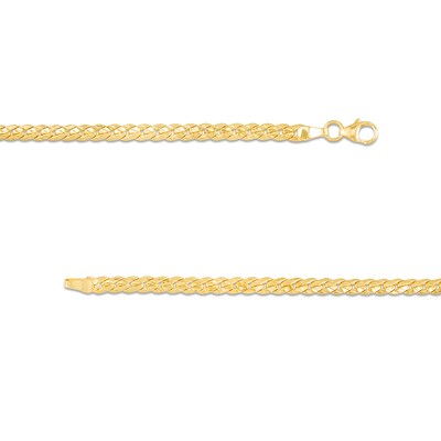 Diamond-Cut 100 Gauge Hollow Tight Curb Chain Bracelet in 10K Gold - 7.25"
