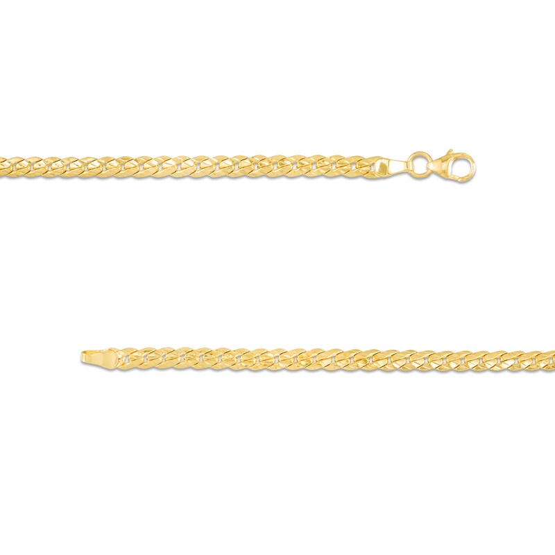 Main Image 2 of Diamond-Cut 100 Gauge Hollow Tight Curb Chain Bracelet in 10K Gold - 7.25"