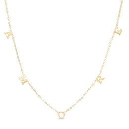 10K Solid Gold "Amore" Station Necklace - 18"