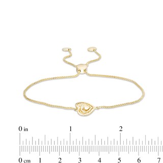 Sideways Filigree Triple Heart Bolo Bracelet in 10K Gold - 9"